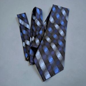 Joseph & Feiss Men's Luxurious Blue Geometric 100% Silk Tie